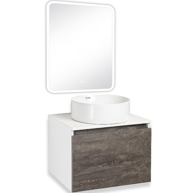 Тумба под раковину Runo Бари 60 00-00001378 подвесная Железный камень Белая, купить, цена, заказать, магазин, доставка, скидка, промокод, купить, цена, заказать, магазин, доставка, скидка, промокод