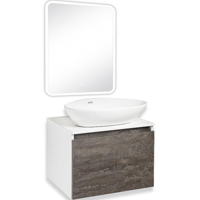 Тумба под раковину Runo Бари 60 00-00001378 подвесная Железный камень Белая, купить, цена, заказать, магазин, доставка, скидка, промокод, купить, цена, заказать, магазин, доставка, скидка, промокод