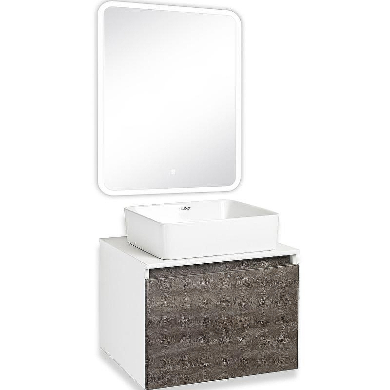 Тумба под раковину Runo Бари 60 00-00001378 подвесная Железный камень Белая, купить, цена, заказать, магазин, доставка, скидка, промокод, купить, цена, заказать, магазин, доставка, скидка, промокод