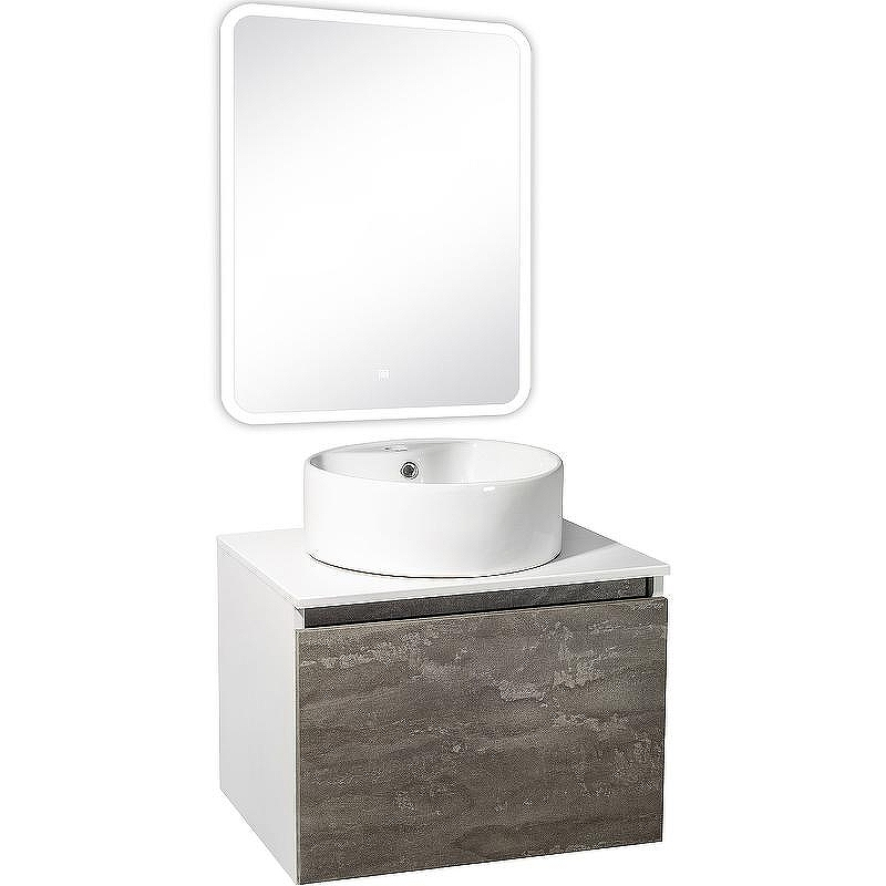 Тумба под раковину Runo Бари 60 00-00001378 подвесная Железный камень Белая, купить, цена, заказать, магазин, доставка, скидка, промокод, купить, цена, заказать, магазин, доставка, скидка, промокод