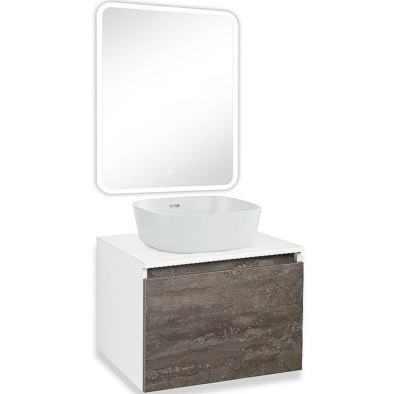 Тумба под раковину Runo Бари 60 00-00001378 подвесная Железный камень Белая, купить, цена, заказать, магазин, доставка, скидка, промокод, купить, цена, заказать, магазин, доставка, скидка, промокод