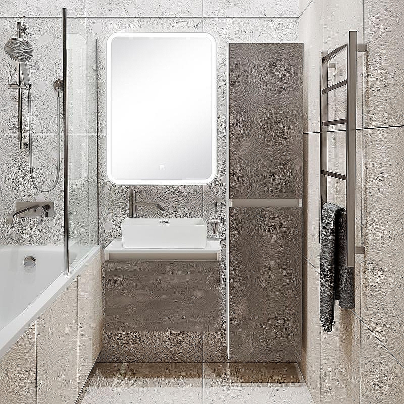 Тумба под раковину Runo Бари 60 00-00001378 подвесная Железный камень Белая, купить, цена, заказать, магазин, доставка, скидка, промокод, купить, цена, заказать, магазин, доставка, скидка, промокод