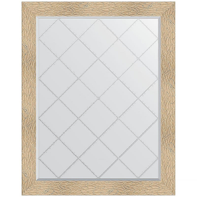 Зеркало Evoform Exclusive-G 121х96 BY 4365 с гравировкой в багетной раме - Золотые дюны 90