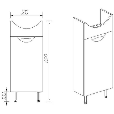 Тумба под раковину VIANT Барселона 40 VBAR40AZ-T1ST Белая