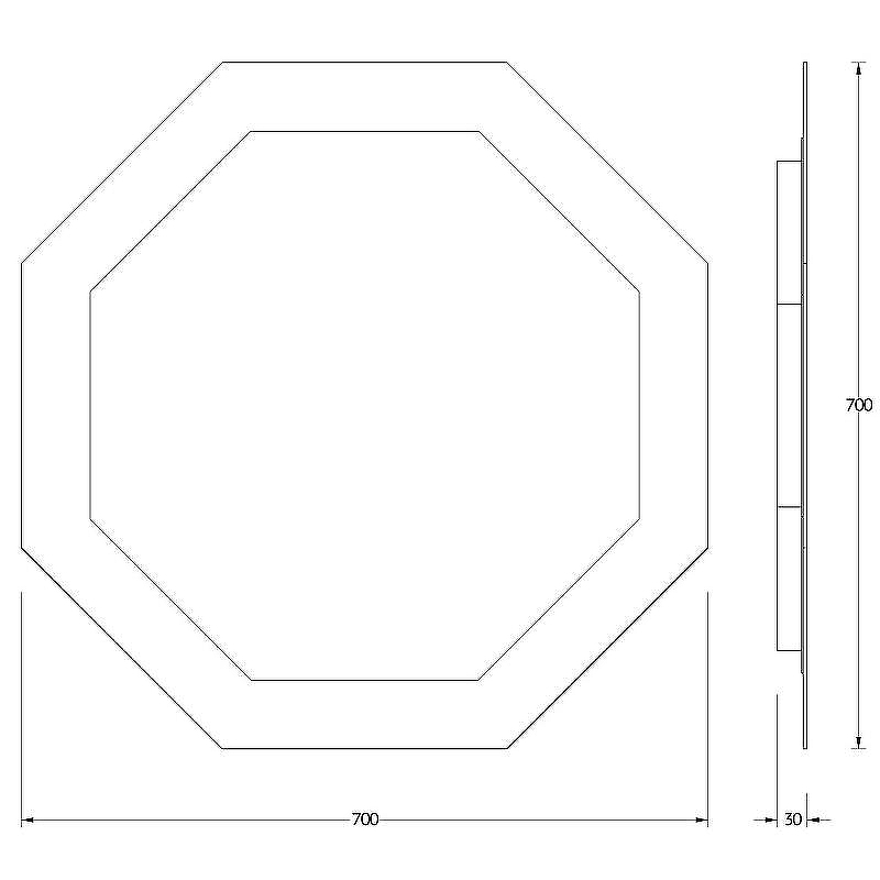 Зеркало Evoform Ledshine 70x70 BY 2504 с подсветкой 22.5 W - без выключателя - нейтральный белый свет, купить, цена, заказать, магазин, доставка, скидка, промокод, купить, цена, заказать, магазин, доставка, скидка, промокод