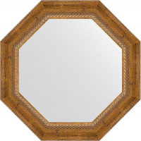 Зеркало Evoform Octagon 53х53 BY 3673 в багетной раме - Состаренная бронза с плетением 70, купить, цена, заказать, магазин, доставка, скидка, промокод, купить, цена, заказать, магазин, доставка, скидка, промокод