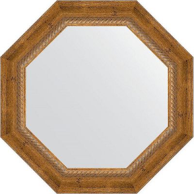 Зеркало Evoform Octagon 53х53 BY 3673 в багетной раме - Состаренная бронза с плетением 70