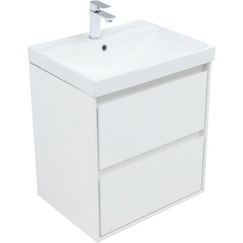 Тумба под раковину Aquanet Милан 60 336367 подвесная Белый глянец, купить, цена, заказать, магазин, доставка, скидка, промокод, купить, цена, заказать, магазин, доставка, скидка, промокод