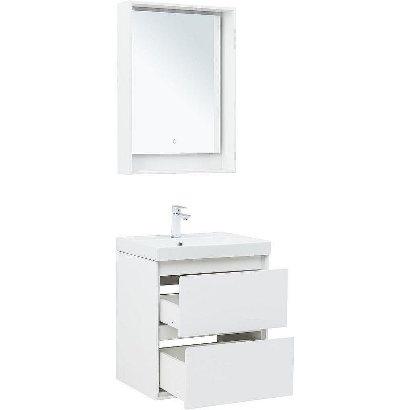 Тумба под раковину Aquanet Милан 60 336367 подвесная Белый глянец, купить, цена, заказать, магазин, доставка, скидка, промокод, купить, цена, заказать, магазин, доставка, скидка, промокод