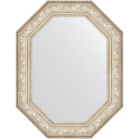 Зеркало Evoform Polygon 100х80 BY 7256 в багетной раме - Виньетка серебро 109, купить, цена, заказать, магазин, доставка, скидка, промокод, купить, цена, заказать, магазин, доставка, скидка, промокод