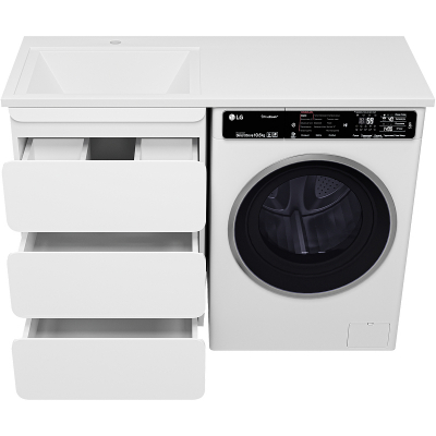 Тумба под раковину Misty Чегет 120 П-Чег-01055-01Н3Я Белая глянцевая