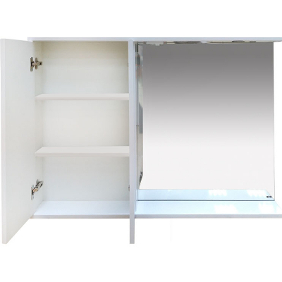 Зеркало со шкафом Misty Куба 120 L П-Куб-01120-011Л с подсветкой Белое