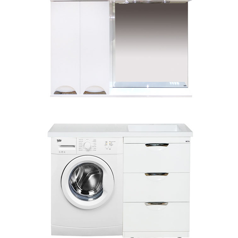 Зеркало со шкафом Misty Куба 120 L П-Куб-01120-011Л с подсветкой Белое, купить, цена, заказать, магазин, доставка, скидка, промокод, купить, цена, заказать, магазин, доставка, скидка, промокод