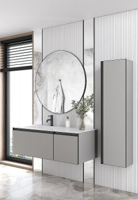 Шкаф пенал Boheme Armadi Art Quatro 35 791-L-A подвесной Luna профиль Антрацит