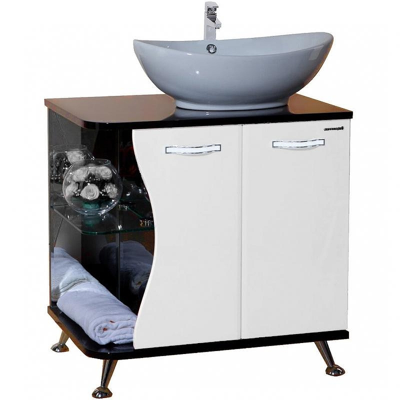 Тумба под раковину Bellezza Рио 70 R 4633611241263 Черная Белая, купить, цена, заказать, магазин, доставка, скидка, промокод, купить, цена, заказать, магазин, доставка, скидка, промокод