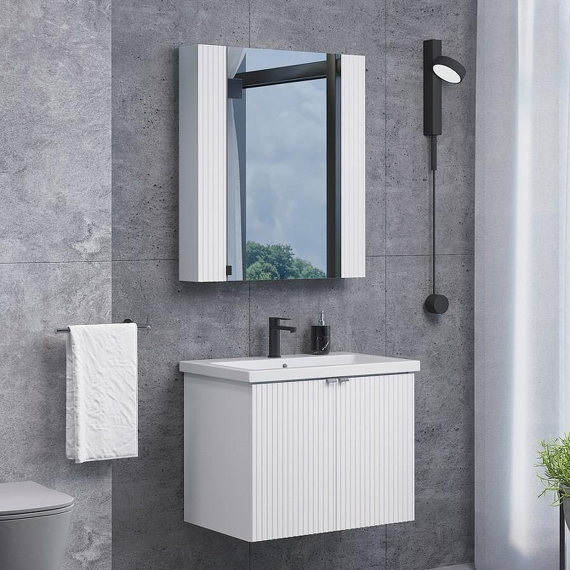 Тумба с раковиной Comforty Лима 70П 00-00001284 подвесная Белая матовая, купить, цена, заказать, магазин, доставка, скидка, промокод, купить, цена, заказать, магазин, доставка, скидка, промокод