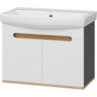 Тумба с раковиной Misty Сканди 70 УТ000023183 подвесная Белая Дуб крафт золотой Антрацит, купить, цена, заказать, магазин, доставка, скидка, промокод, купить, цена, заказать, магазин, доставка, скидка, промокод