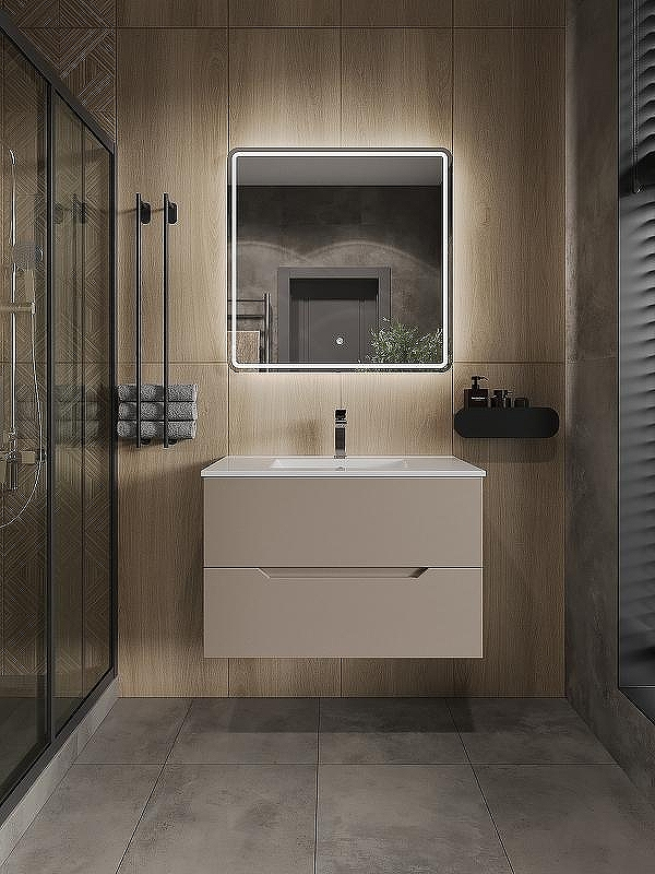 Тумба с раковиной Orange Line 80 Li-80TuL+Ra подвесная Латте матовый, купить, цена, заказать, магазин, доставка, скидка, промокод, купить, цена, заказать, магазин, доставка, скидка, промокод