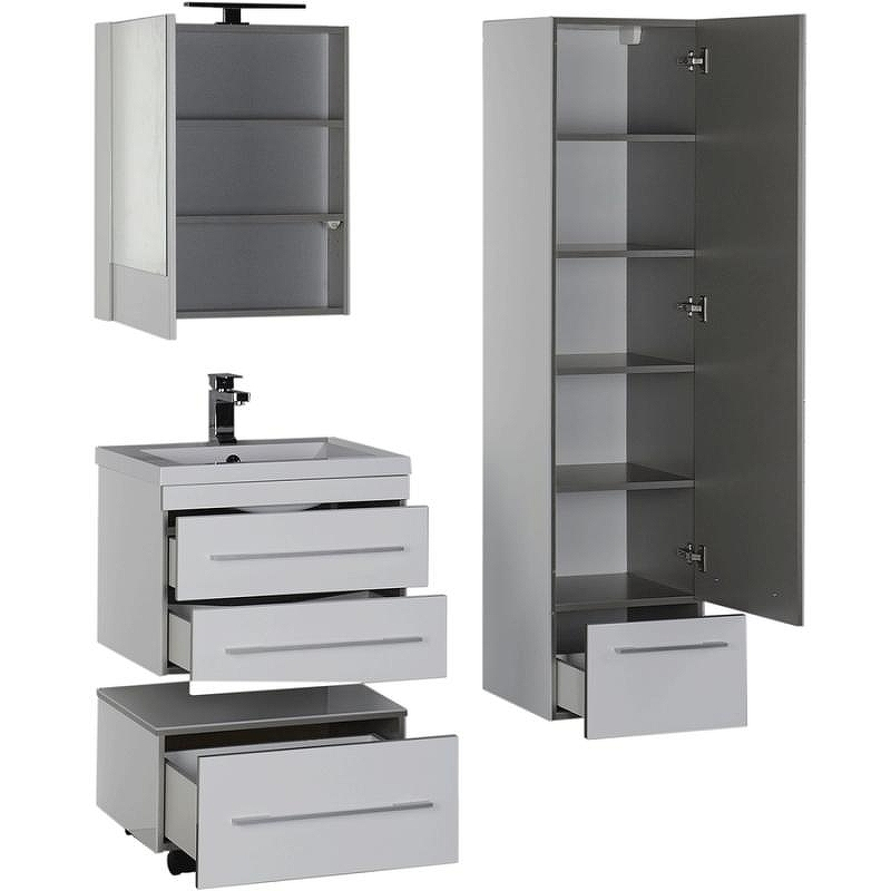 Тумба с раковиной Aquanet Верона 58 212878 подвесная Белая, купить, цена, заказать, магазин, доставка, скидка, промокод, купить, цена, заказать, магазин, доставка, скидка, промокод