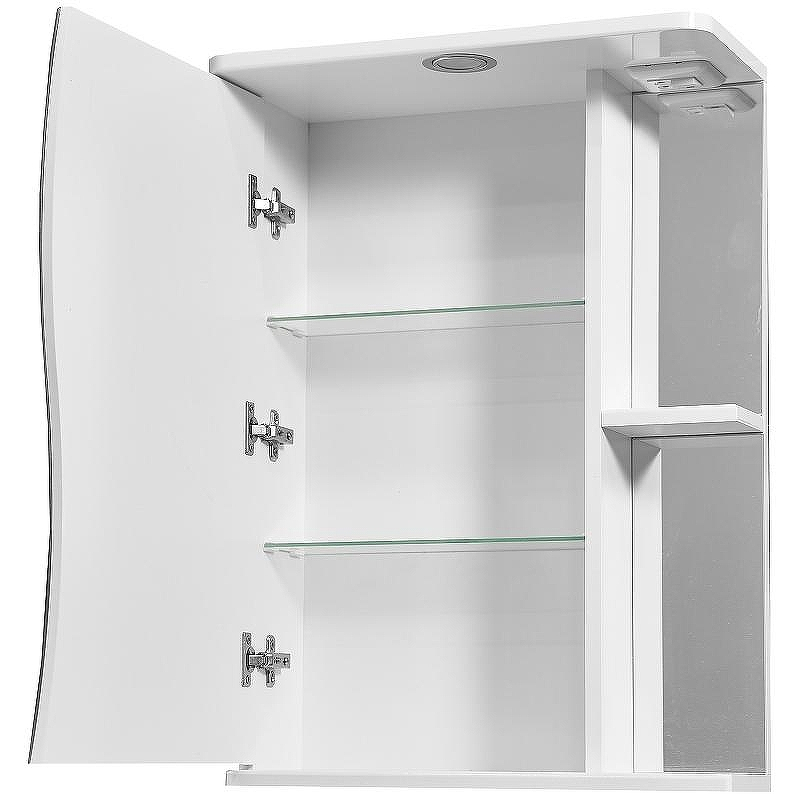 Зеркальный шкаф Stella Polar Волна Верея 55 SP-00000040 с подсветкой Белый, купить, цена, заказать, магазин, доставка, скидка, промокод, купить, цена, заказать, магазин, доставка, скидка, промокод