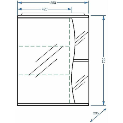 Зеркальный шкаф Stella Polar Волна Верея 55 SP-00000040 с подсветкой Белый