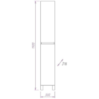 Шкаф пенал Onika Элита 30.10 403039 Белый