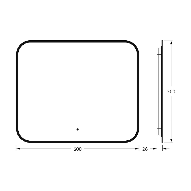 Зеркало Defesto Aura 60х50 DF 2973RH с подсветкой 19W-3000K/ИК - выключатель/Теплый белый свет/Черная рама, купить, цена, заказать, магазин, доставка, скидка, промокод, купить, цена, заказать, магазин, доставка, скидка, промокод