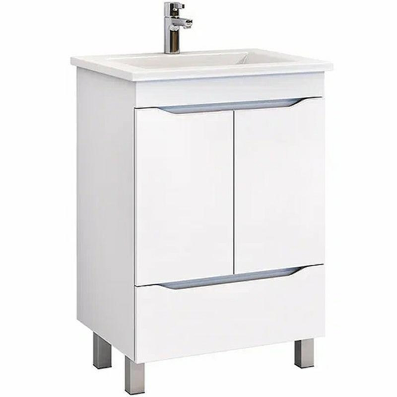 Тумба под раковину Vigo Grani 60 tn.tn.GRI.ELI.60.2D.1Y Белая, купить, цена, заказать, магазин, доставка, скидка, промокод, купить, цена, заказать, магазин, доставка, скидка, промокод