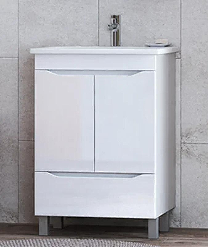 Тумба под раковину Vigo Grani 60 tn.tn.GRI.ELI.60.2D.1Y Белая, купить, цена, заказать, магазин, доставка, скидка, промокод, купить, цена, заказать, магазин, доставка, скидка, промокод