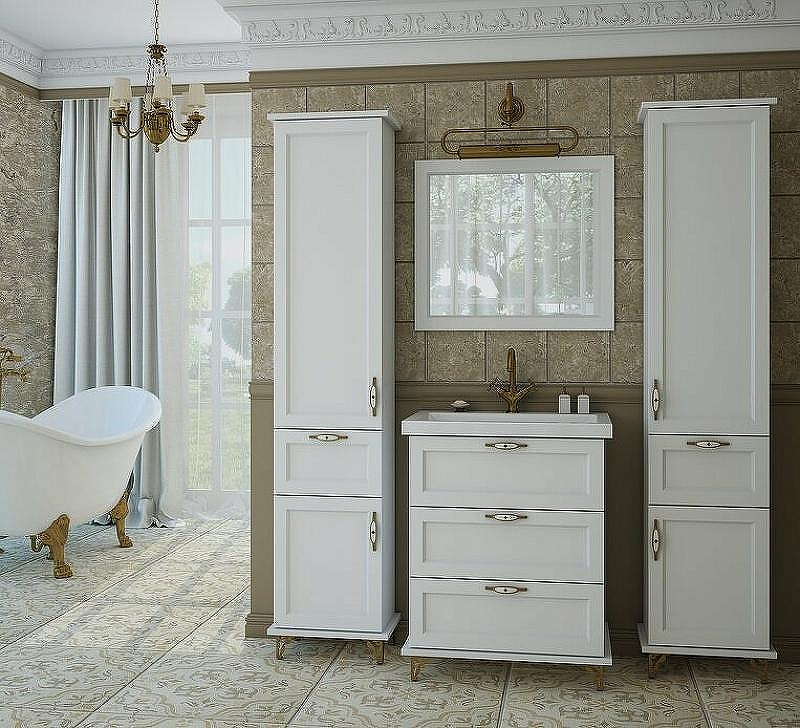 Шкаф пенал Эстет Bali Classic 42 L ФР-00002157 Белый, купить, цена, заказать, магазин, доставка, скидка, промокод, купить, цена, заказать, магазин, доставка, скидка, промокод