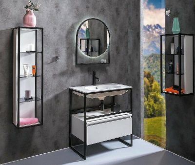 Шкаф пенал Boheme Armadi Art Loft 30 896-W подвесной Белый Черный