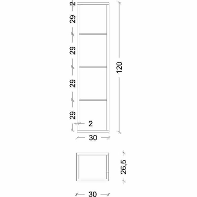 Шкаф пенал Boheme Armadi Art Loft 30 896-W подвесной Белый Черный