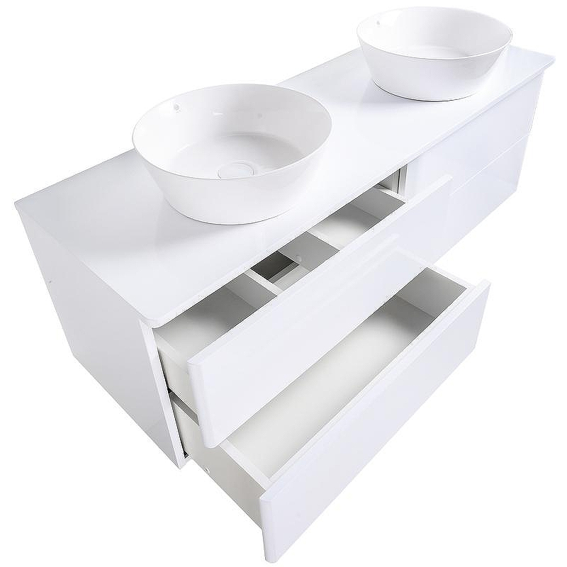 Тумба с раковиной Orange Otto 130 Ot-130TuMDF+B08-360W подвесная Белый глянец, купить, цена, заказать, магазин, доставка, скидка, промокод, купить, цена, заказать, магазин, доставка, скидка, промокод