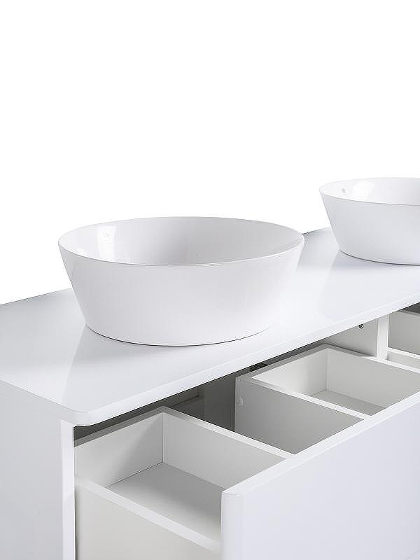 Тумба с раковиной Orange Otto 130 Ot-130TuMDF+B08-360W подвесная Белый глянец, купить, цена, заказать, магазин, доставка, скидка, промокод, купить, цена, заказать, магазин, доставка, скидка, промокод