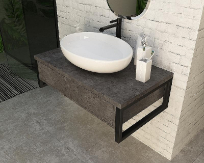 Тумба под раковину 1MarKa Grunge Loft 70П Ц0000015939 подвесная Бетон темно-серый