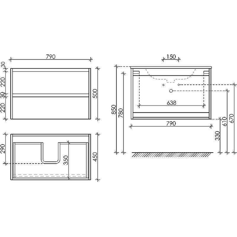 Тумба под раковину Sancos Libra 80 LB80ECH подвесная Дуб чарльстон, купить, цена, заказать, магазин, доставка, скидка, промокод, купить, цена, заказать, магазин, доставка, скидка, промокод