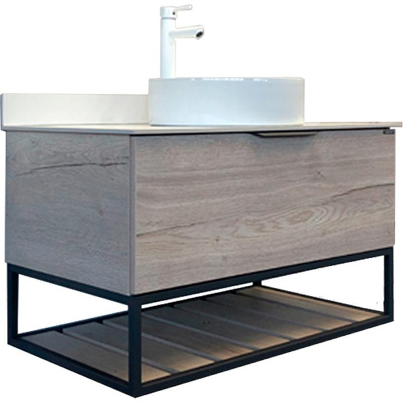 Тумба с раковиной Comforty Порто 90 00-00009322 подвесная Дуб дымчатый, купить, цена, заказать, магазин, доставка, скидка, промокод, купить, цена, заказать, магазин, доставка, скидка, промокод