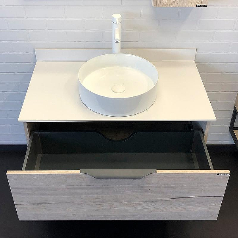 Тумба с раковиной Comforty Порто 90 00-00009322 подвесная Дуб дымчатый, купить, цена, заказать, магазин, доставка, скидка, промокод, купить, цена, заказать, магазин, доставка, скидка, промокод