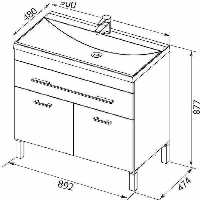 Тумба с раковиной Aquanet Верона 90 287673 Белая, купить, цена, заказать, магазин, доставка, скидка, промокод, купить, цена, заказать, магазин, доставка, скидка, промокод