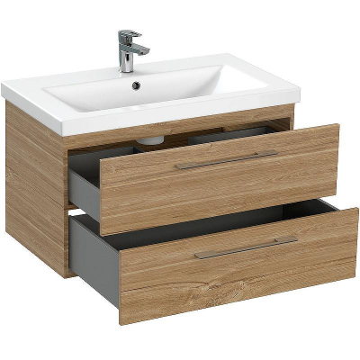 Тумба под раковину Cersanit Lara 80 64138 подвесная Орех