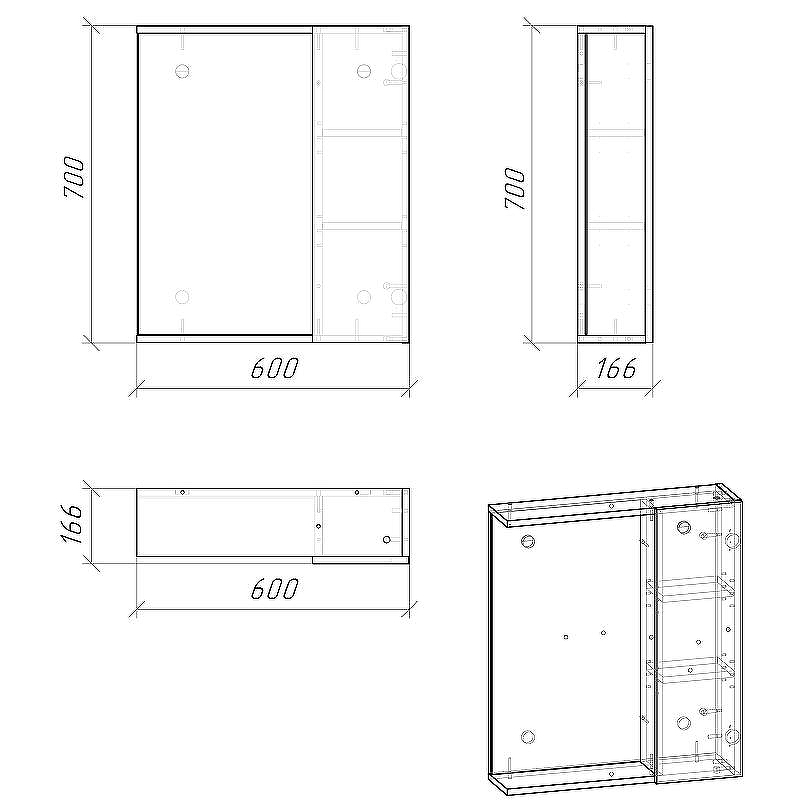 Зеркало со шкафом Grossman Юнит 60 206011 Кадена лайт, купить, цена, заказать, магазин, доставка, скидка, промокод, купить, цена, заказать, магазин, доставка, скидка, промокод