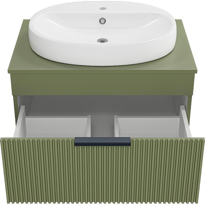 Тумба с раковиной Brevita Enfida 70 УТ000022704 подвесная Зеленая матовая, купить, цена, заказать, магазин, доставка, скидка, промокод, купить, цена, заказать, магазин, доставка, скидка, промокод