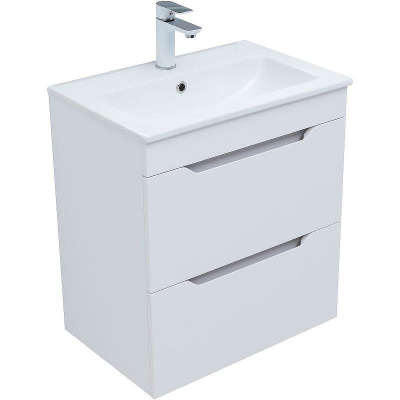 Тумба под раковину Aquanet Практика 60 330457 подвесная Белая матовая