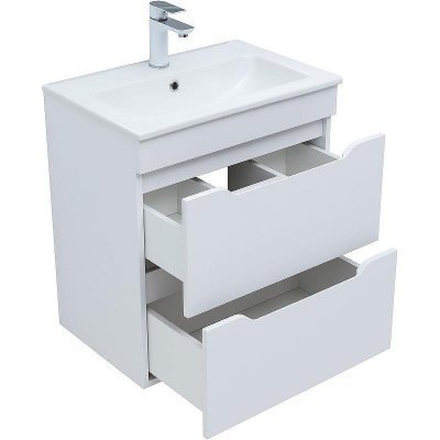 Тумба под раковину Aquanet Практика 60 330457 подвесная Белая матовая