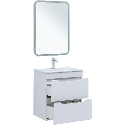 Тумба под раковину Aquanet Практика 60 330457 подвесная Белая матовая