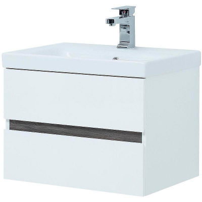 Комплект мебели для ванной Aquanet Беркли 50 258776 подвесной Белый глянец Дуб рошелье