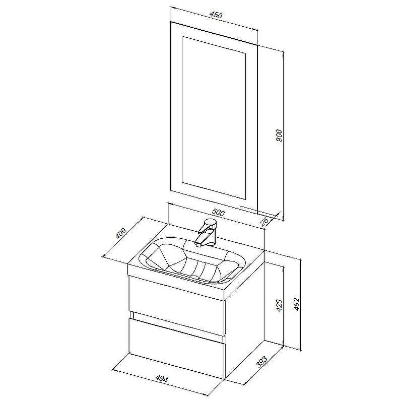 Комплект мебели для ванной Aquanet Беркли 50 258776 подвесной Белый глянец Дуб рошелье, купить, цена, заказать, магазин, доставка, скидка, промокод, купить, цена, заказать, магазин, доставка, скидка, промокод