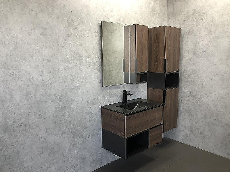 Тумба с раковиной Comforty Франкфурт 75 00-00000889 подвесная Дуб шоколадно-коричневый Черная матовая, купить, цена, заказать, магазин, доставка, скидка, промокод, купить, цена, заказать, магазин, доставка, скидка, промокод
