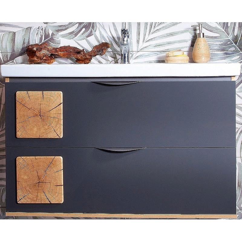 Тумба под раковину Бриклаер Форест 100 4627125414664 подвесная Дуб золотой Антрацит, купить, цена, заказать, магазин, доставка, скидка, промокод, купить, цена, заказать, магазин, доставка, скидка, промокод