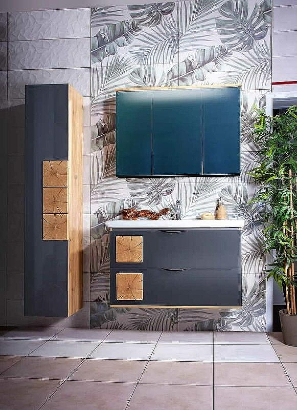 Тумба под раковину Бриклаер Форест 100 4627125414664 подвесная Дуб золотой Антрацит, купить, цена, заказать, магазин, доставка, скидка, промокод, купить, цена, заказать, магазин, доставка, скидка, промокод